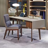 Free-standing desk Erice contemporarywoodenleather