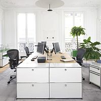 Contemporary table USM Hallerwoodenmetal baserectangular
