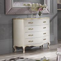 Traditional chest of drawers QUEEN lacquered woodwood with gold leaf finishrectangular