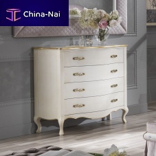 Traditional chest of drawers QUEEN lacquered woodwood with gold leaf finishrectangular