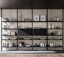 Free-standing bookcase HECTOR contemporaryoakglass