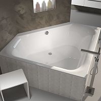 Corner bathtub AUSTINwhirlpoolacrylicwhite