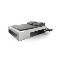 Double bed Assenziocontemporarywith headboardwith integrated bedside table