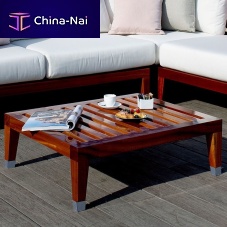 Contemporary coffee table C'EST LA VIEmahoganypolished stainless steel basemahogany base