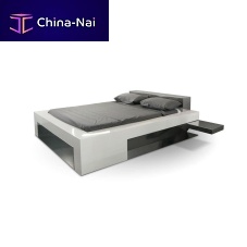 Double bed Assenziocontemporarywith headboardwith integrated bedside table