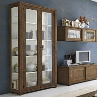 Contemporary display case HOLLANDglasssolid wood