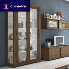 Contemporary display case HOLLANDglasssolid wood
