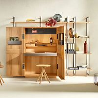 Contemporary secretary desk LINAoakwalnutbeech