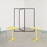Contemporary table KOBElaminatesteel basecast aluminum base
