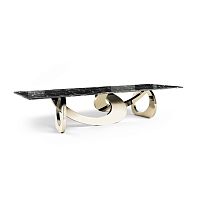 Contemporary dining table BANGLESpolished stainless steelmarblerectangular
