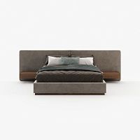 Double bed BONNIE contemporaryupholsteredwith headboard