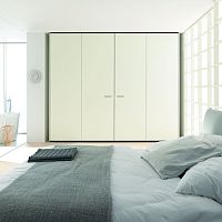 Contemporary wardrobe COLLECTlacquered woodwith swing doorswith TV niche