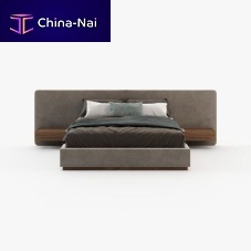 Double bed BONNIE contemporaryupholsteredwith headboard