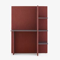 Workstation desk SOFTWALLfree-standingcontemporarywood veneer