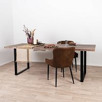 Contemporary dining table SUN WOOD : ESPAVAL 125solid woodmetal baserectangular