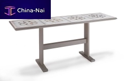 Contemporary high bar table FOUR QUATREFOILS 6949woodenwooden baserectangular