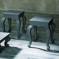 Contemporary side table FLORIANoaksolid wood basesquare