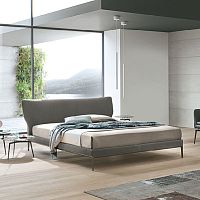 Double bed Mayacontemporaryupholsteredwith upholstered headboard