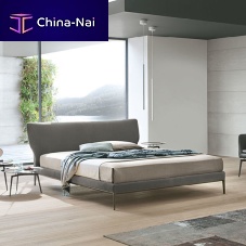 Double bed Mayacontemporaryupholsteredwith upholstered headboard