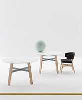 Contemporary table CROISSANTbeechlaminated MDFbeech base