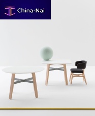 Contemporary table CROISSANTbeechlaminated MDFbeech base