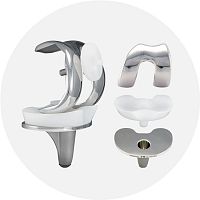 Total knee prosthesis EUROP mobile-bearingcemented or non-cemented