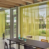 Plain sheer curtain fabric AURA 60Trevira CS®polyestertransparent