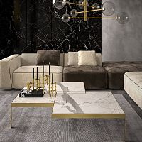 Contemporary table JOHNmetalbronzemarble