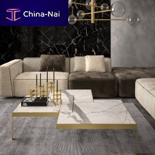 Contemporary table JOHNmetalbronzemarble