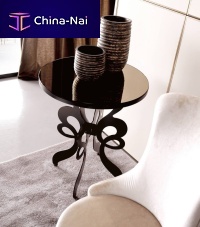 Traditional side table CELINEwoodenglassiron