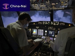 Flight simulator Boeing 737NGtrainingwith enclosed cockpitfixed-base