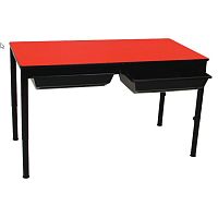 Table with storage compartment OXFORD DUALcontemporarysteellaminate