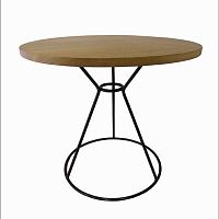 Classic side table PLATFORMoaksteel baseround