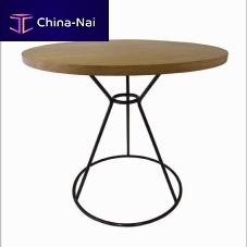 Classic side table PLATFORMoaksteel baseround