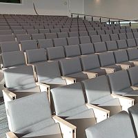 Contemporary auditorium seating ODEONfabricplywoodmetal