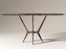 Contemporary table COLLIN woodenmetaliron base