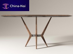 Contemporary table COLLIN woodenmetaliron base