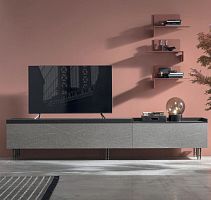 Contemporary TV cabinet Atlante UNIT_AT104lowboardoakmetal