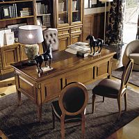 Traditional desk TURINcherrywoodwith storage compartmentcommercial