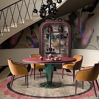 Contemporary table CVF087mahoganyroundcentral base