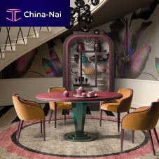 Contemporary table CVF087mahoganyroundcentral base