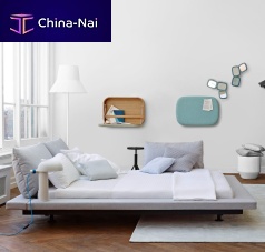 Double bed PETER MALYcontemporaryupholsteredwith headboard
