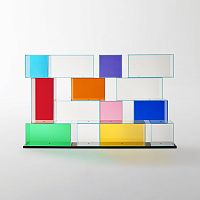 Free-standing bookcase QUANTUMmodularcontemporaryglass