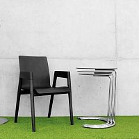 Contemporary side table HOLZERHPLplasticstainless steel base