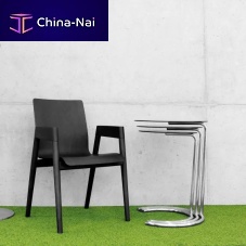 Contemporary side table HOLZERHPLplasticstainless steel base