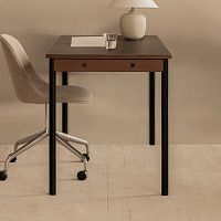 Contemporary table COoaklaminatesteel base