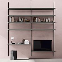 Wall-mounted shelving system SM2006contemporarymetalmelamine