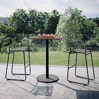 Contemporary high bar table BUTTON 101teaklacquered aluminumlacquered aluminum base