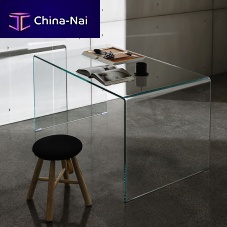 Free-standing desk ORDERcontemporarycurved glassstraight