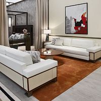Contemporary coffee table BUCIvarnished woodleathermarble